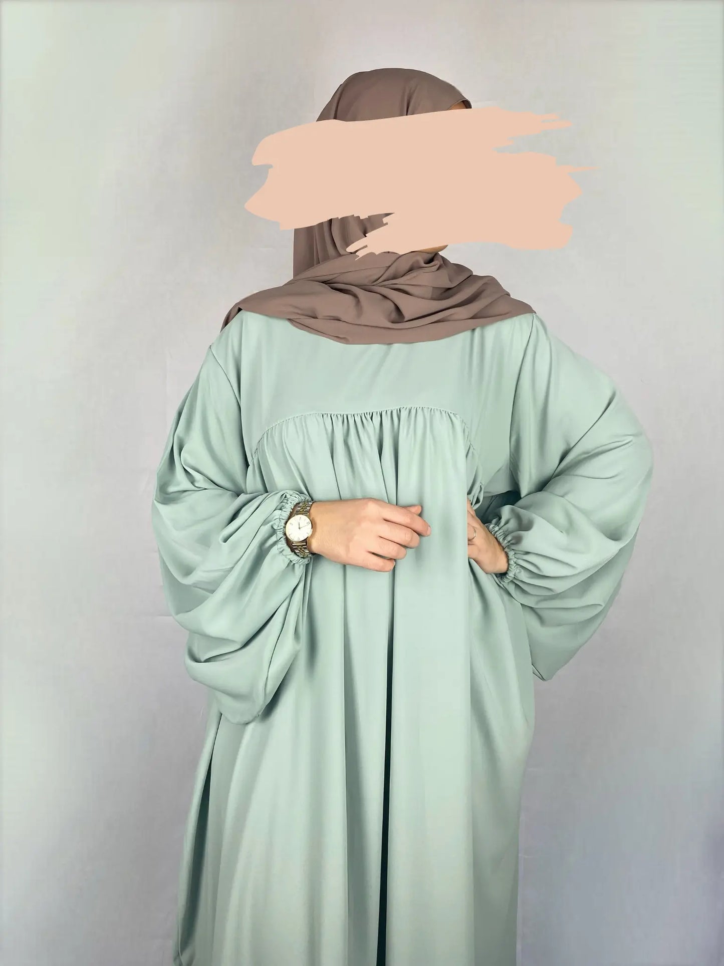 ABAYA SAFIYA VERT D'EAU Ayattboutique