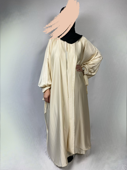 ABAYA 2 PIÈCES SAFIA BLANC GLACE