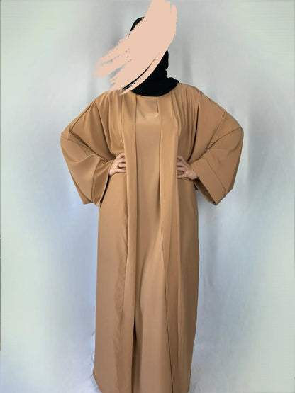 Abaya Hind 2 Pièces - Abaya Caramel - Ayattboutique