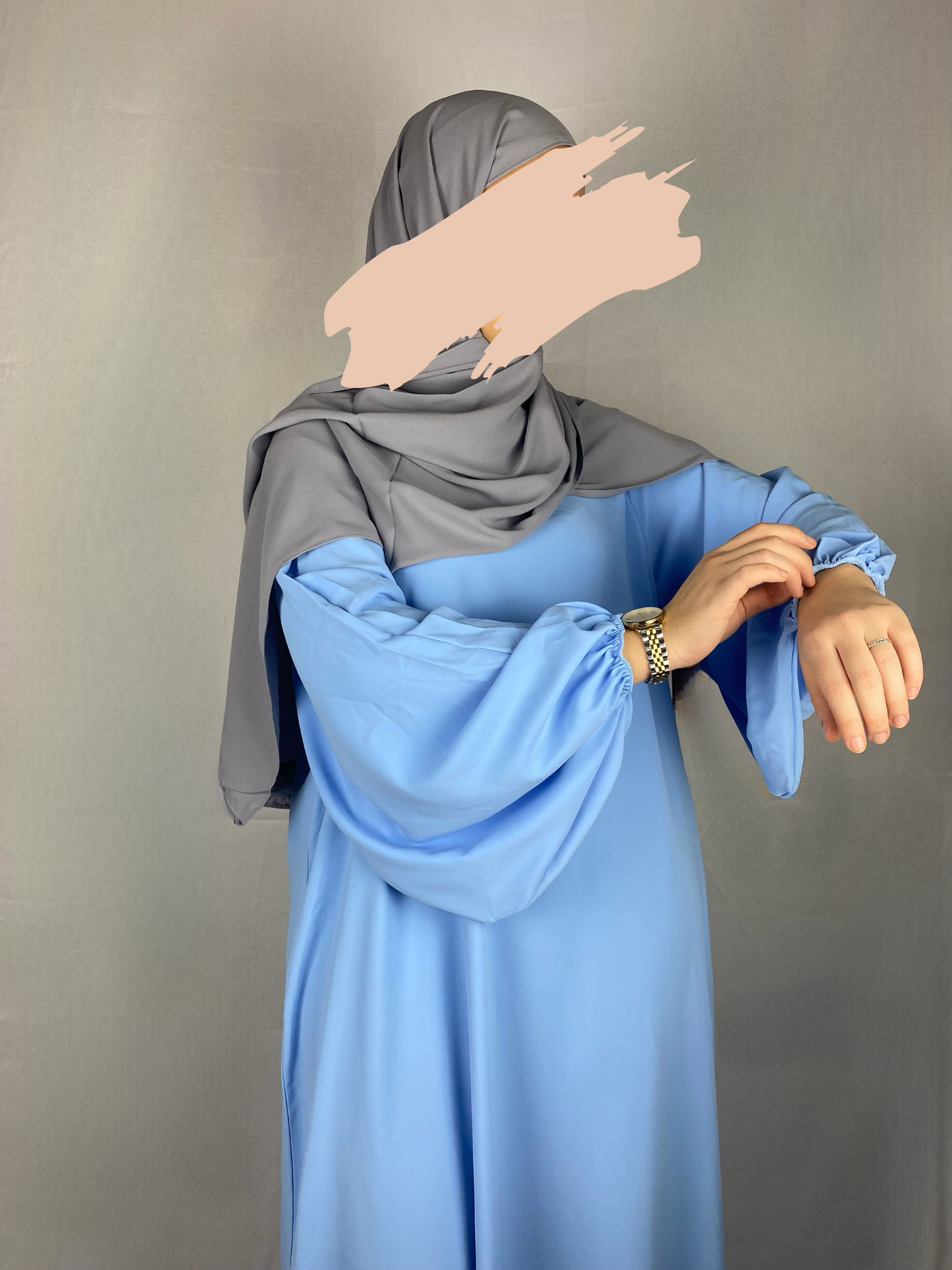 ABAYA HAFSA BLEU CLAIR