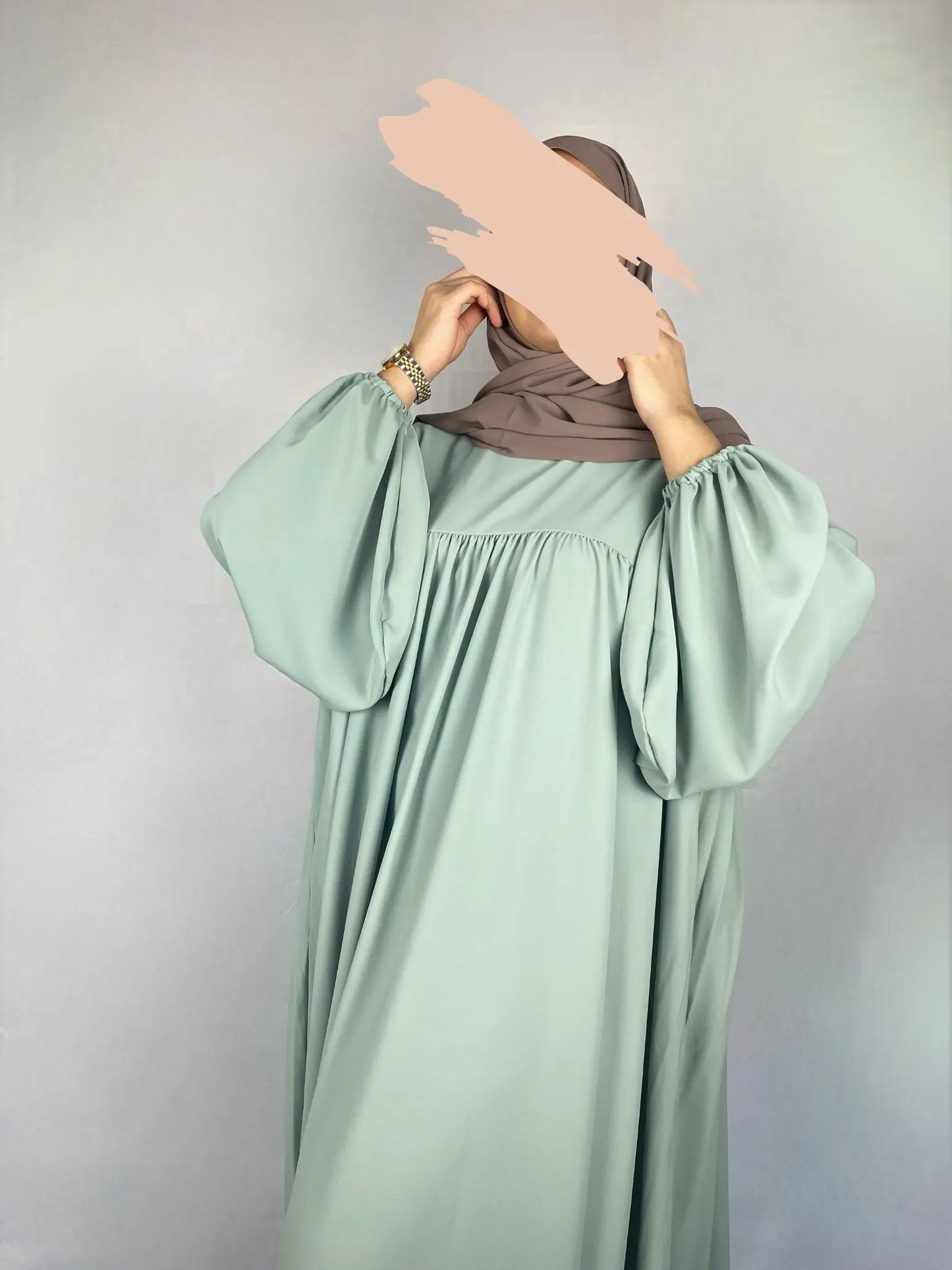 ABAYA SAFIYA VERT D'EAU Ayattboutique