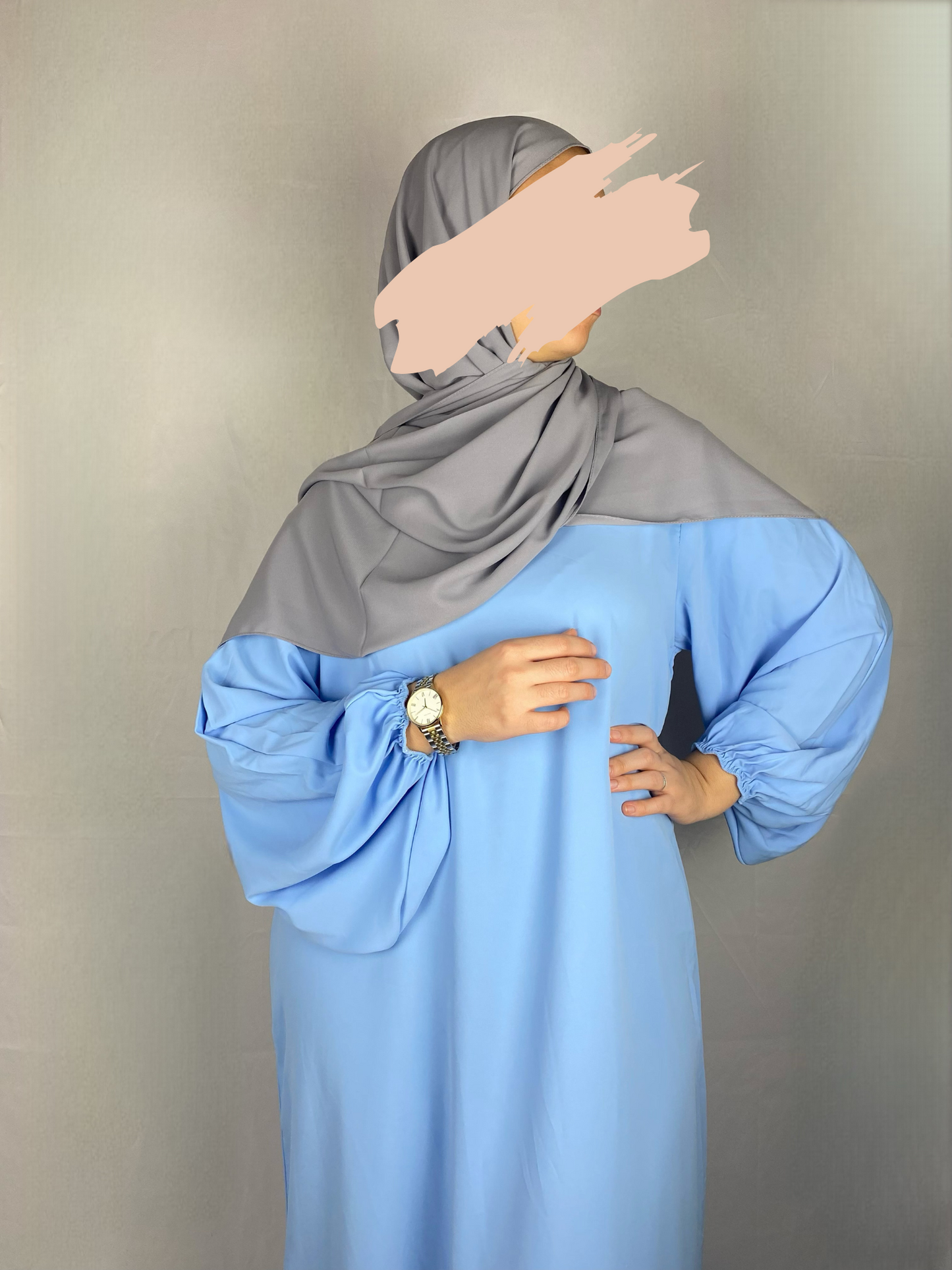 ABAYA HAFSA BLEU CLAIR Ayattboutique