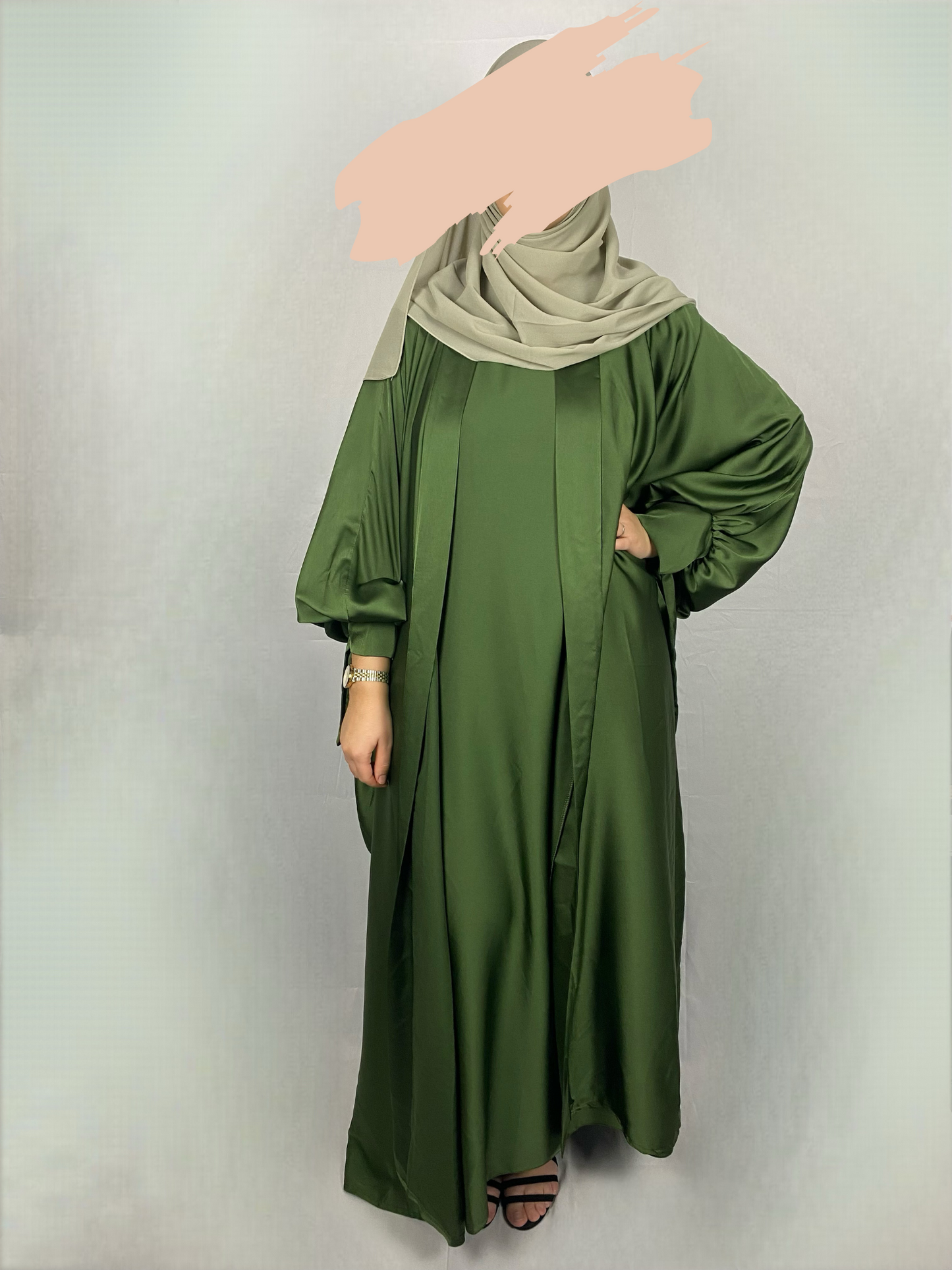 Abaya Élégante Pour Femmes - Abaya Safia Vert - Ayattboutique