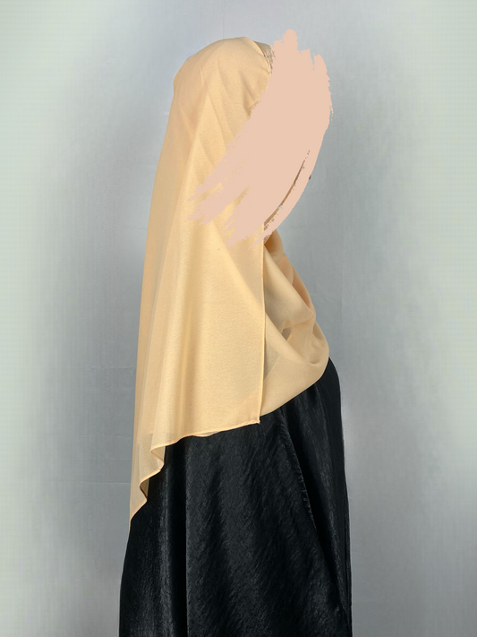 Hijab mousseline pêche - Ayattboutique