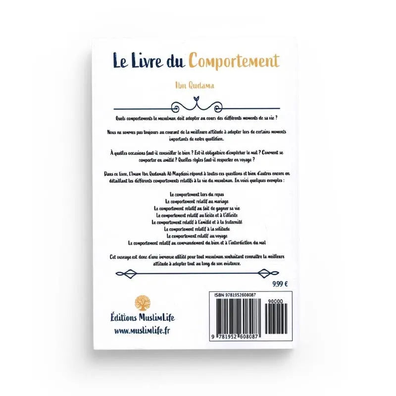 LE LIVRE DU COMPORTEMENT - IBN QUDAMA Ayattboutique