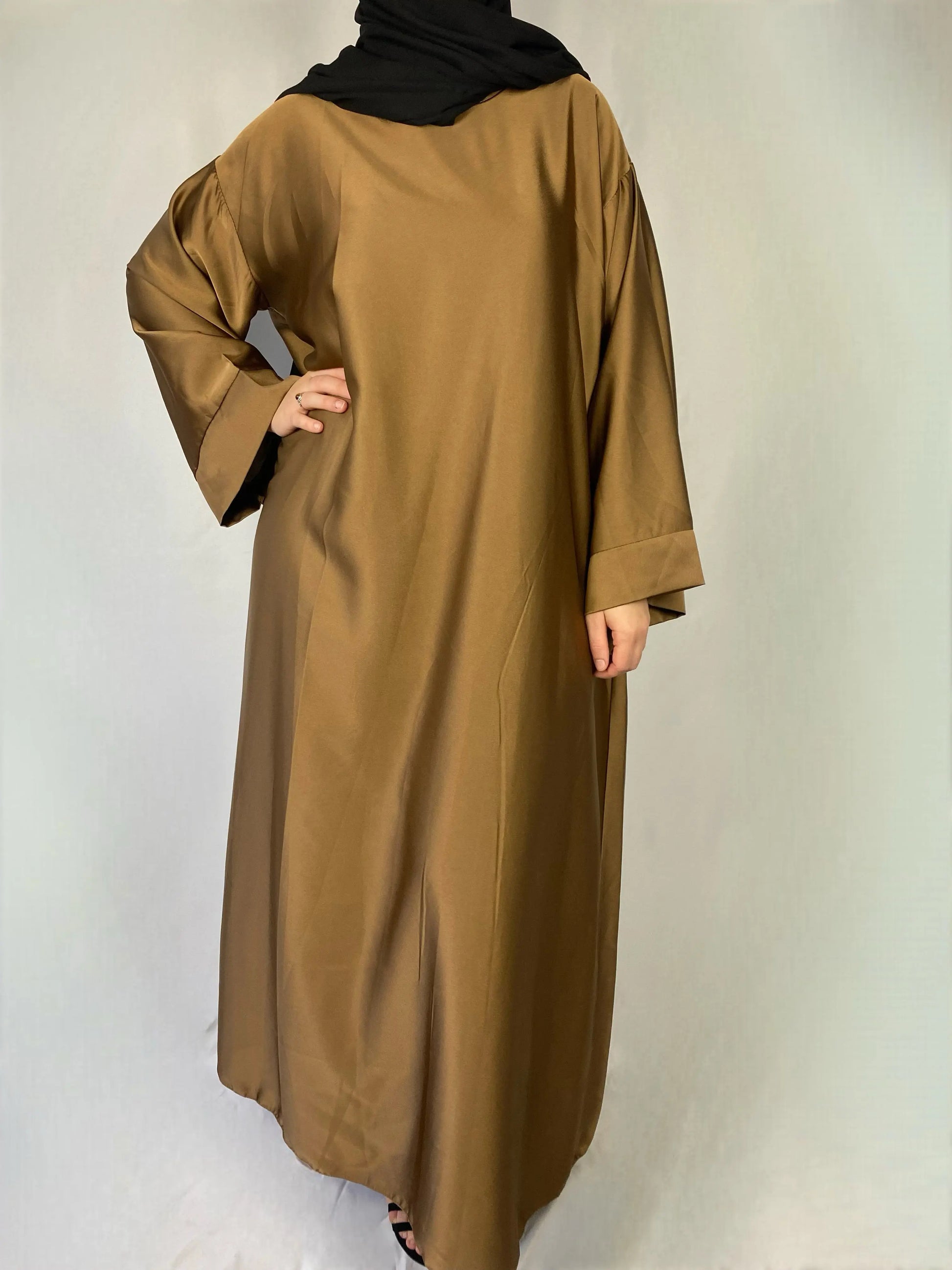 ABAYA SARAH MARRON GLACE Ayattboutique