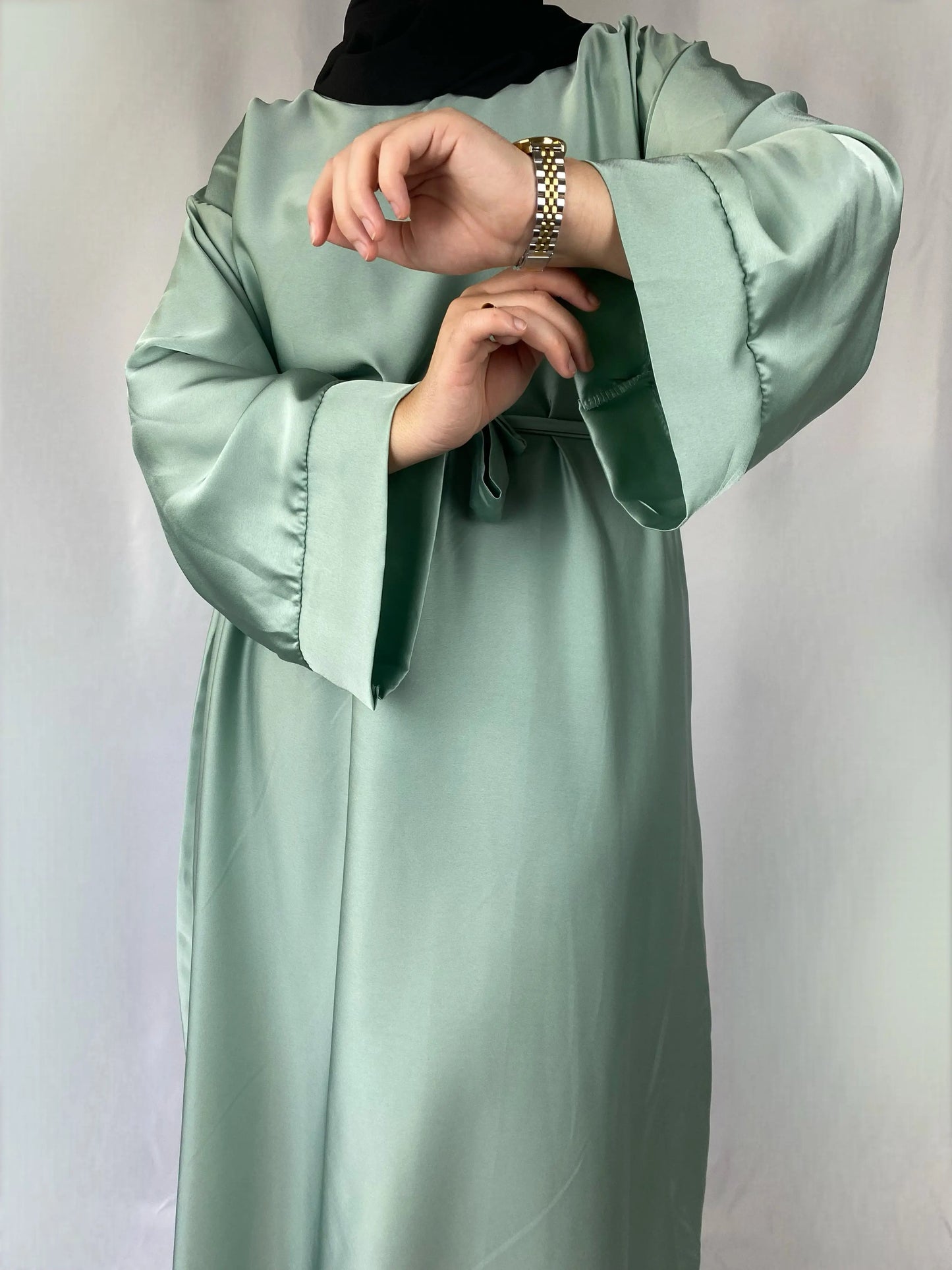 ABAYA SARAH VERT D'EAU Ayattboutique