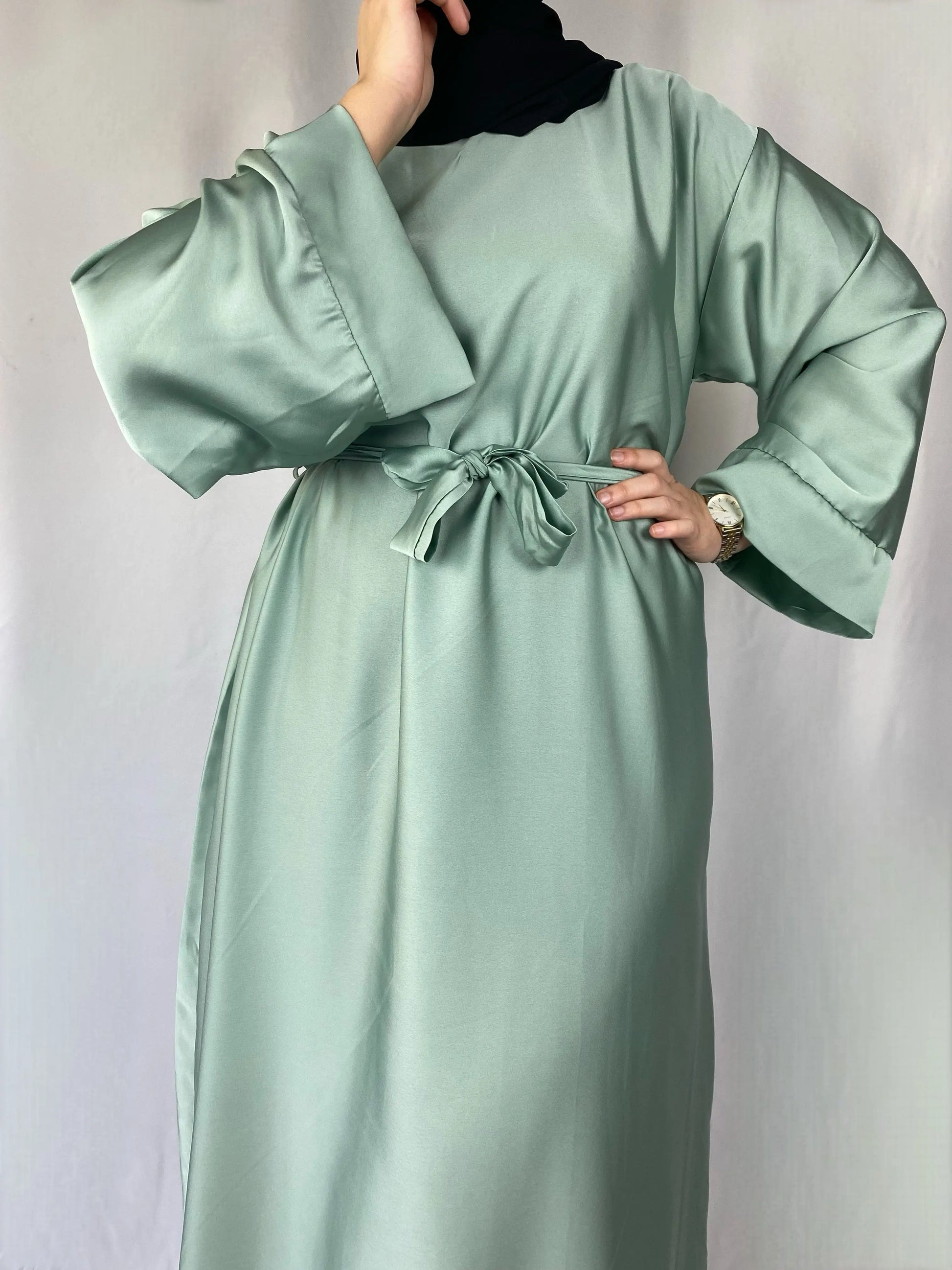 ABAYA SARAH VERT D'EAU Ayattboutique