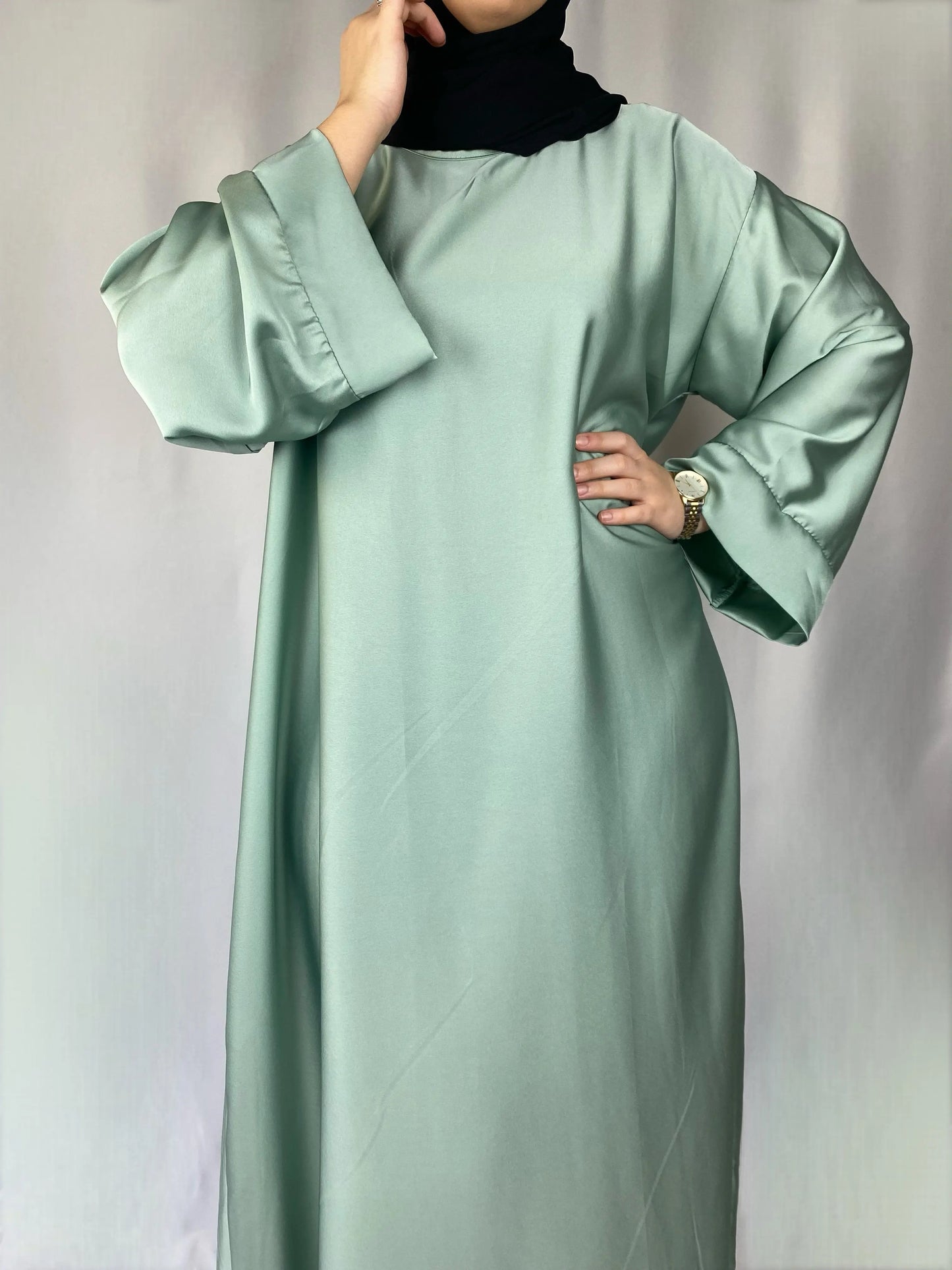 ABAYA SARAH VERT D'EAU Ayattboutique