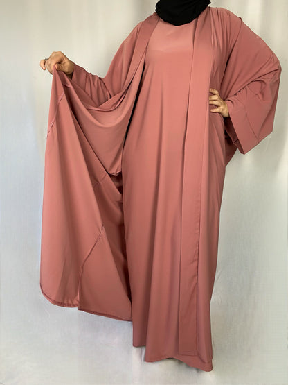 ABAYA 2 PIECES HIND ROSE