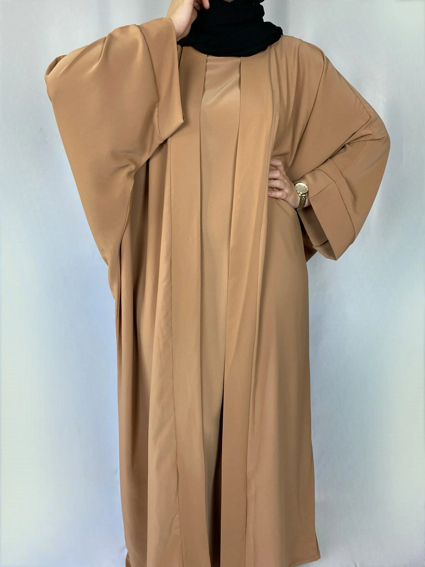 Abaya Hind 2 Pièces - Abaya Caramel - Ayattboutique