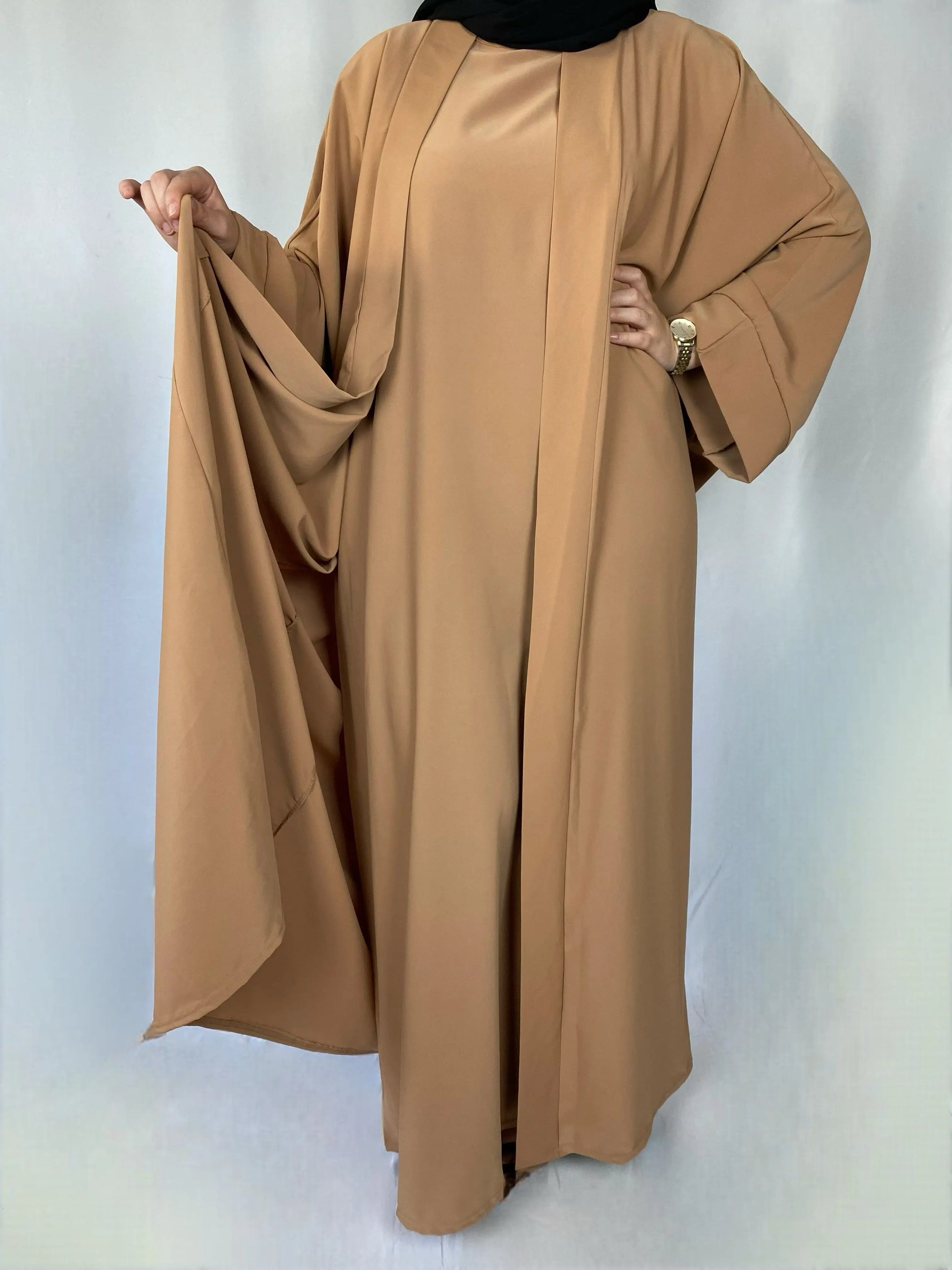 Abaya Hind 2 Pièces - Abaya Caramel - Ayattboutique