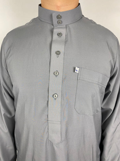 QAMIS MALEEK GRIS Ayattboutique