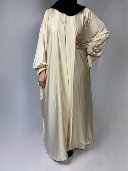 ABAYA 2 PIÈCES SAFIA BLANC GLACE