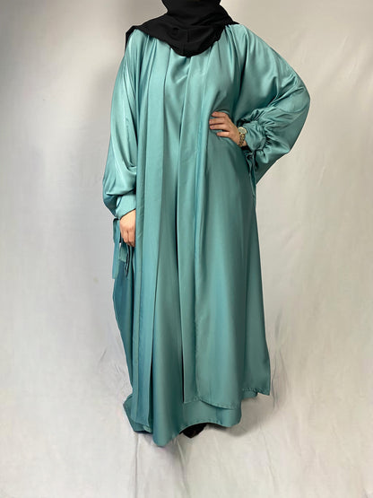 Abaya Safia Verte - Abaya Kimono Satin - Ayattboutique