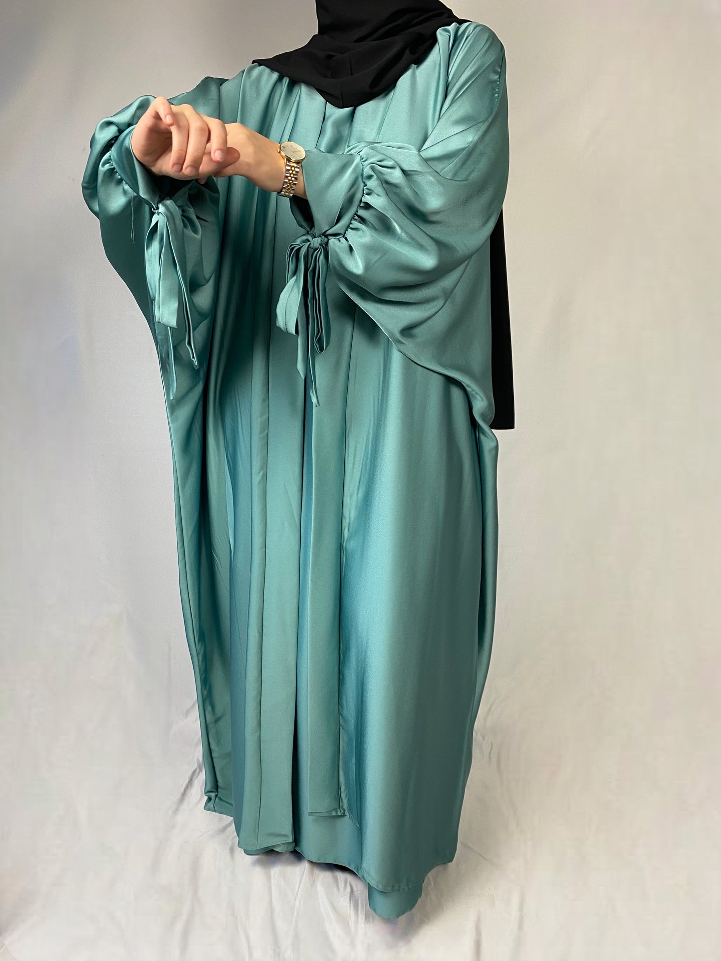 Abaya Safia Verte - Abaya Kimono Satin - Ayattboutique