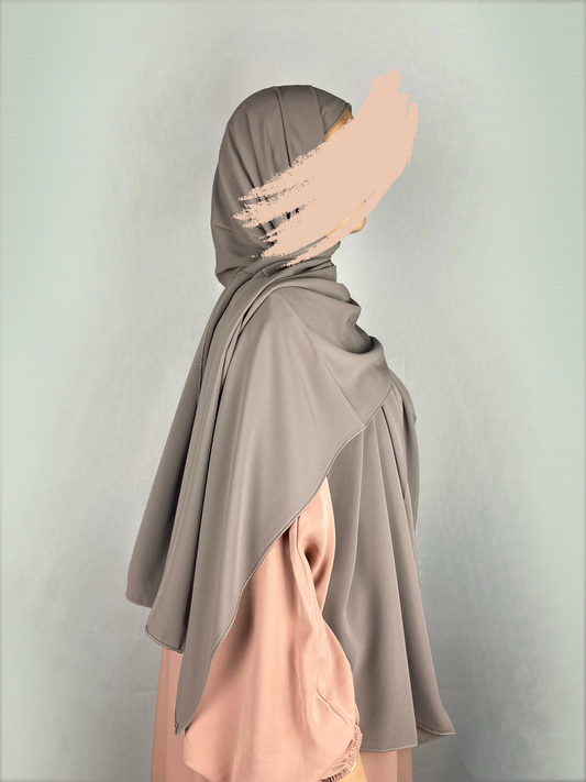 Hijab soie de Médine taupe - Ayattboutique